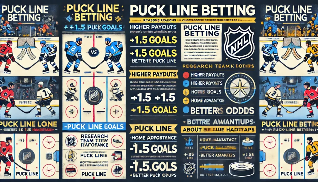 NHL puck line example -1.5 +1.5